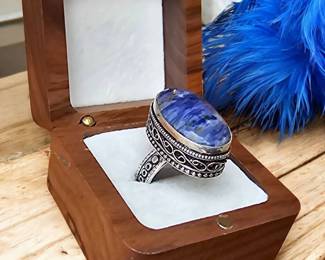 04 Gorgeous Sodalite Statement Ring Tested