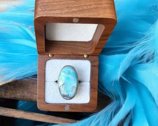 Aqua Blue Mexican Laguna Lace Ring Tested