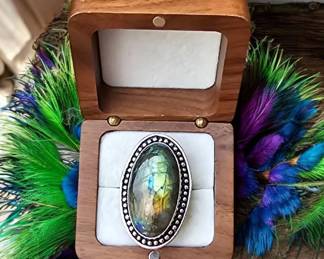 Fiery Labradorite Ring Beautiful Colors See Video