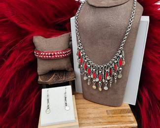 Bohemian Fringe Necklace, Earrings Bracelet