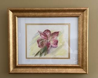 Framed photo of flower. 
