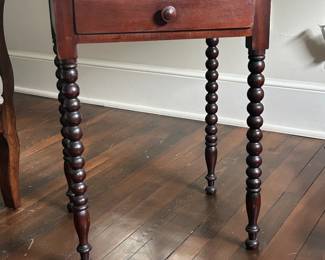 Antique spindle bobbin leg side table. 