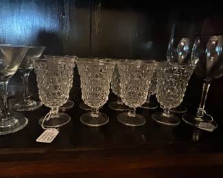 Several sets of stemware including Fostoria. 