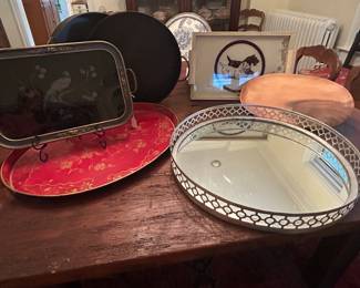 Collection of trays and vintage platters for every occasion.  