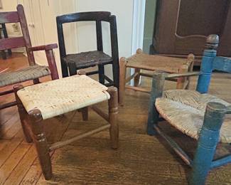 Curated selection of vintage and antique children’s  chairs and stools. 