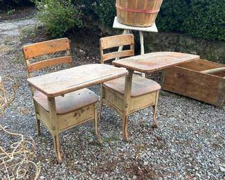 Vintage school desks 