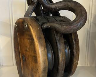 Antique double pulley.  