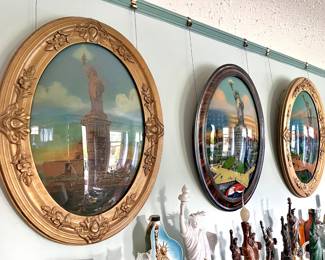 Covex Framed Reverse Paintings of The Statue Of Liberty