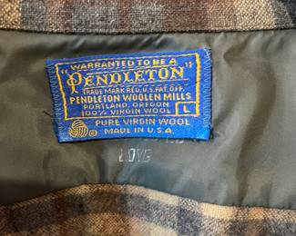 Pendleton 100% Wool Brown Plaid Flannel – Size Large