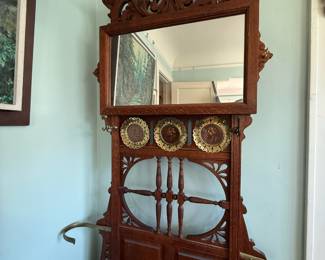 Victorian Style Hall Tree with Mirror