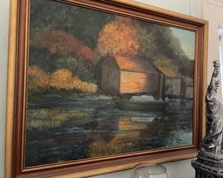 Framed Landscape Oil Painting by Helen Manring