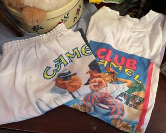1990s Camel White Shorts, 1990s Club Camel Graphic T-Shirt
