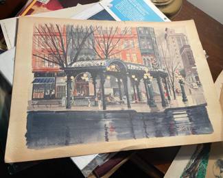 Watercolor Print "Pioneer Square Seattle, Washington" by Paul N. Norton