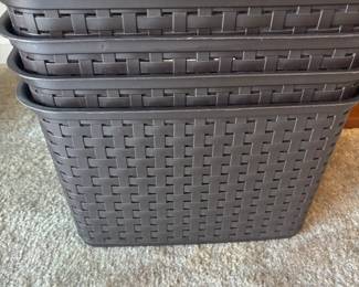 Multiple laundry/pantry storage baskets