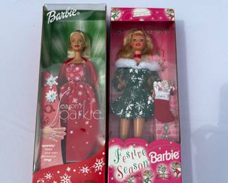 Season's Sparkle & Festive Seasons Barbie $15 each