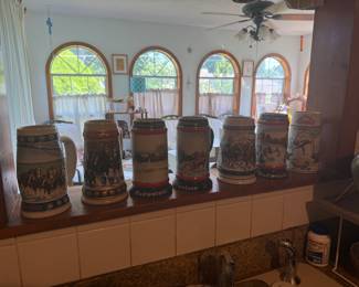 Christmas beer steins