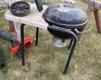 Smaller Weber grill and side table