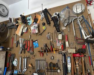 Assortment of Hand Tools - Pipe Wrenches, Crescent Wrenches, Mallets, Hammers, Screwdrivers, Hand Saws
