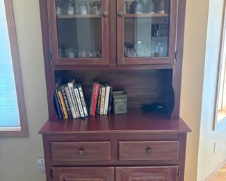 Shaker Style Rustic Red Hutch