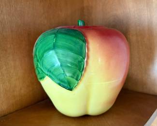 Ceramic Apple Shaped Cookie Jar