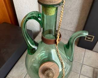 Italian Green Glass Wine Decanter