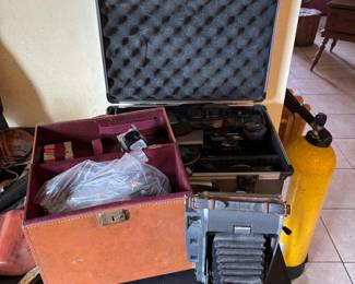 Vintage camera with case