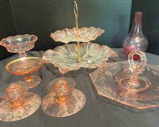 Assorted Pink Glassware