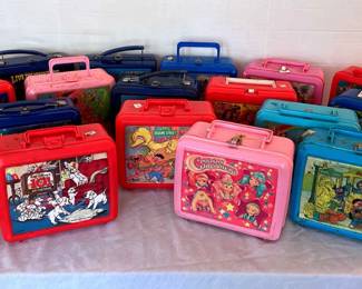 Various Vintage Cartoon Lunch Boxes Plastic And Thermoses