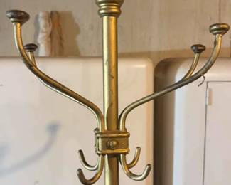 Vintage Wrought Iron Coat Rack Painted Gold