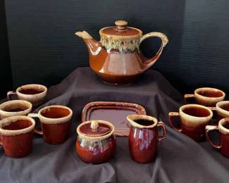 McCoy Set of 8 Coffee Cups McCoy Butter Dish Ceramic Coffee Pot Cream Sugar Bowl