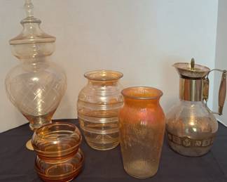 Assorted Gold Glassware
