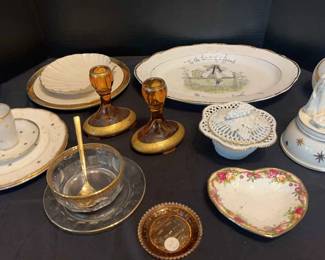 White And Gold Glassware