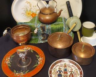 Delft Style Copper Kettle Pots Lennox, Kurt Hammer Decorative Plate
