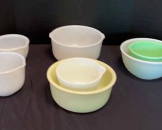 Pyrex, Fire King, Glasbake Sunbeam and Various Mixing Bowls
