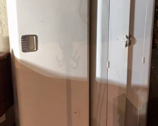 Vintage Evans Enameled White Metal Cabinets