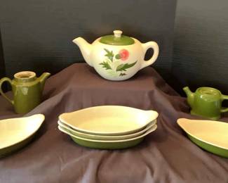 Stangl Ceramic Tea Pot Set Of 5 Hall 529 Au Gratin Baking Dishes 2 Vintage Hall Single Serve Tea Pot