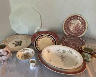 Assortment Of Historical Vintage China Plates, Bowls, Milk Glass Plate And More