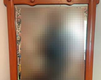 Beveled Wood Wall Mirror