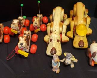 Vintage Dog Pullalongs, Fisher Price Snoopies