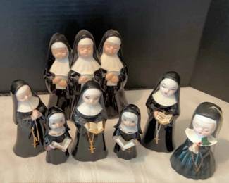 Nuns Victoria Ceramic Figurines and More 3 Nun Candle Holder