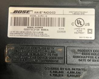Back of Bose radio