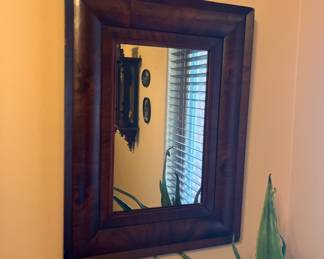 Antique oak wall mirror