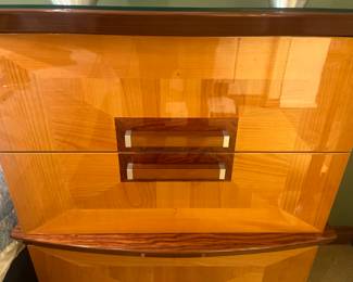 Three solid wood nightstands by design group, made in Italy