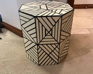 Unique ivory and black side table