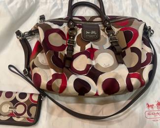Coach handbag with clutch