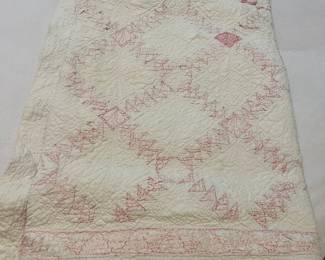 Vintage hand, quilted quilt, some damage