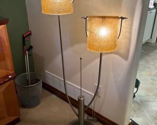Italian Pista shade, twin floor lamp