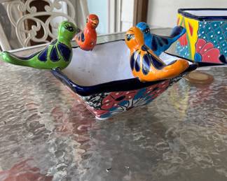 Talavera planter with 4 birds
