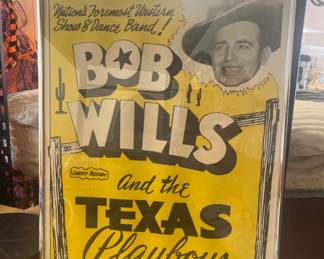 Framed Bob Willis, and the Texas Playboys poster