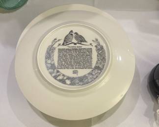 Back of “flushing quail “dinner plates